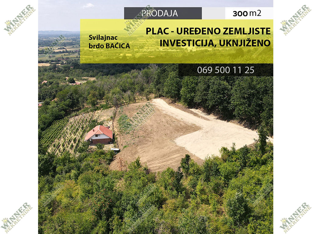 Prodaja Plac Svilajnac Bacica, 30ari, na brdu sa fatasticnim pogledom, ruza vetrova, ociscen plac, put do placa, agencija winner nekretnine, uknjizeno,