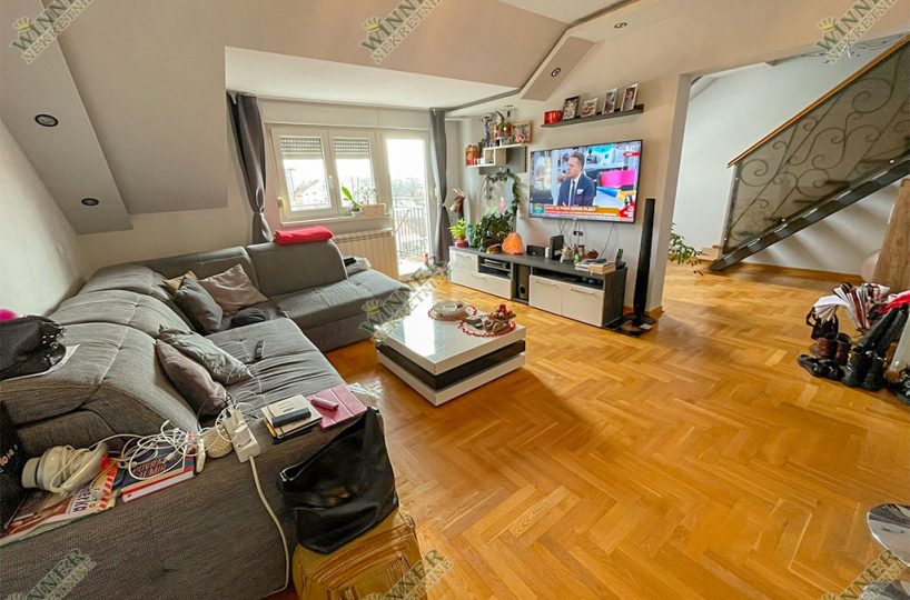 Prodaja Stan Zeleznicka duplex, Zemun, naselje Save Kovacevic, novogradnja, agencija winner nekretnine, parking, ostava, kancelarija, uknjizeno, odmah useljiv, porodican stan, namesten, sa stvarima.