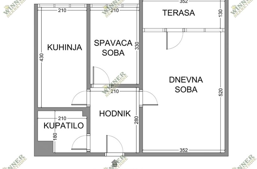 Tlocrt, Prodaja stana Zemun – Sava Kovačević, Terasa, renoviran, winner nekretnine, agencija, CG, uknjižen