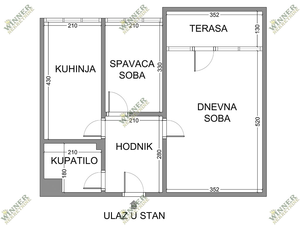 Tlocrt, Prodaja stana Zemun – Sava Kovačević, Terasa, renoviran, winner nekretnine, agencija, CG, uknjižen